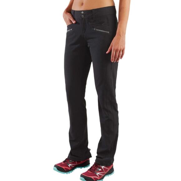 TItle Nine Women's Brave Pants Softshell Slim Straight Black 2 Hike Trail - Picture 1 of 12